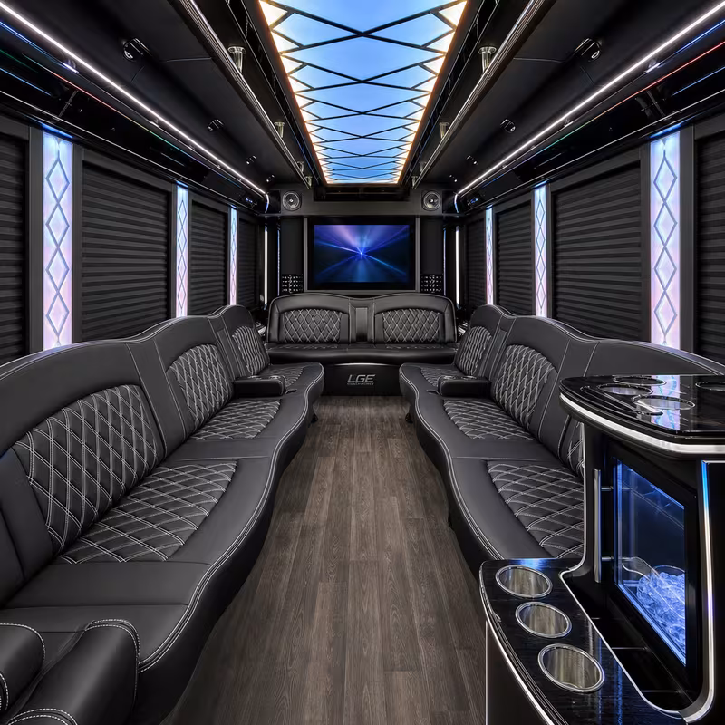 25 Passenger Party Bus Interior