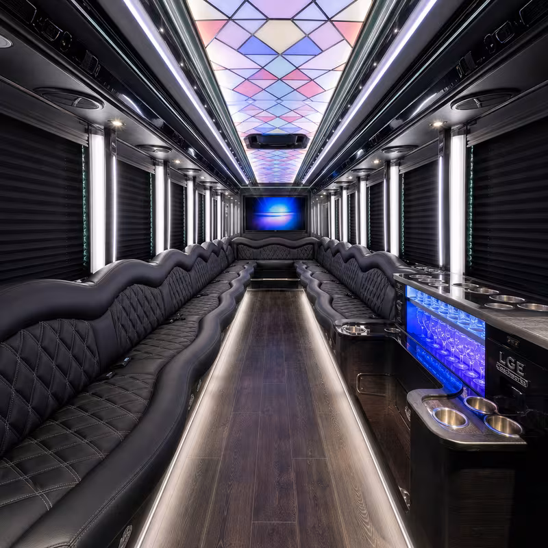 28 Passenger Party Bus Interior