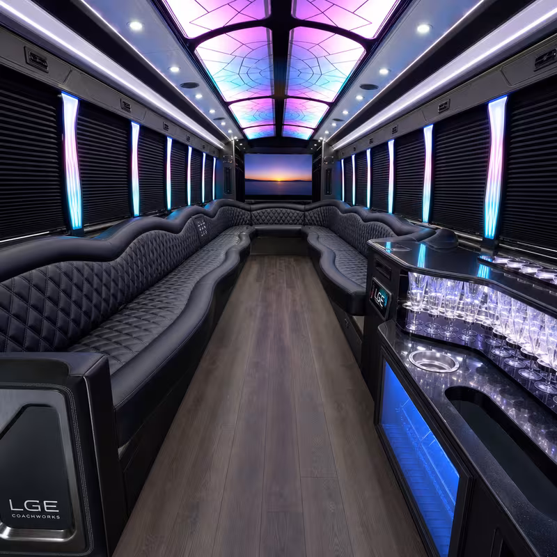 30 Passenger Party Bus Interior