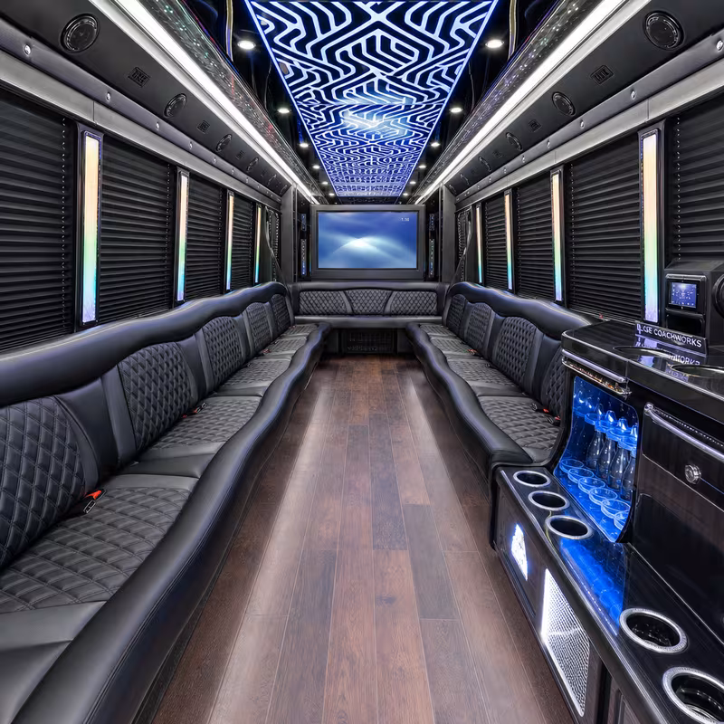 30 Passenger Party Bus Interior
