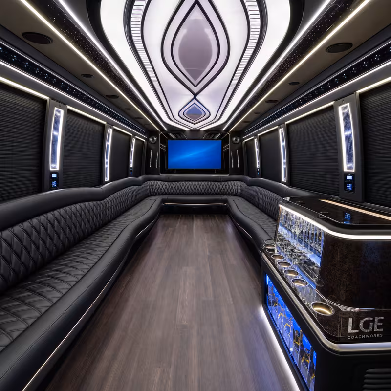 40 Passenger Party Bus Interior