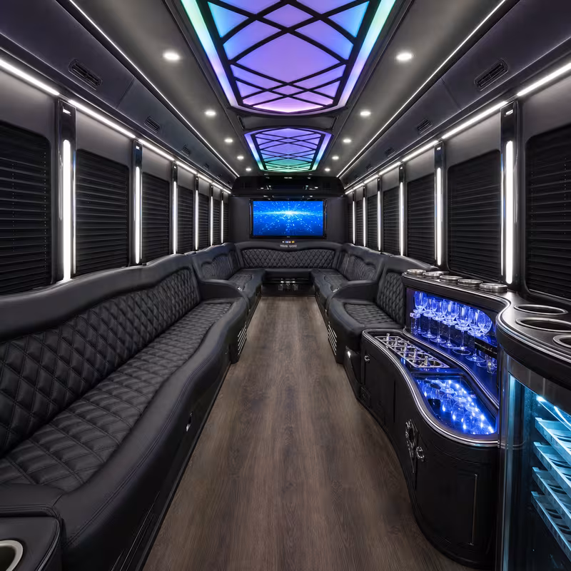 40 Passenger Party Bus Interior