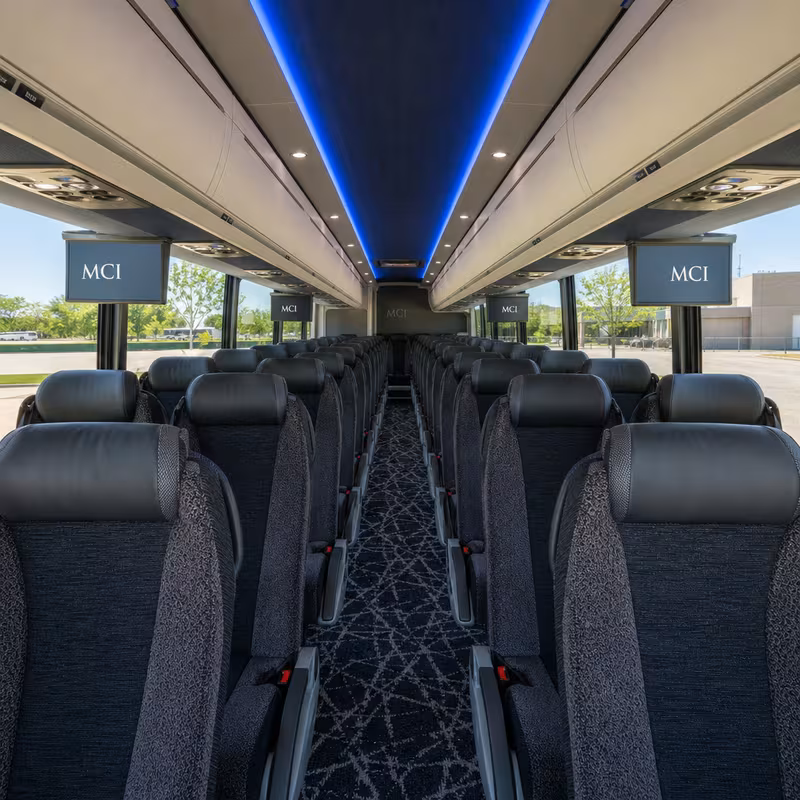40-56 Passenger Charter Bus Interior