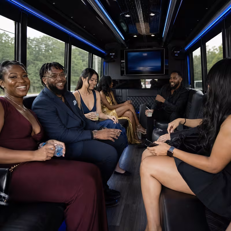 Black Mercedes Sprinter van staged for an Paterson Private Event Transportation group