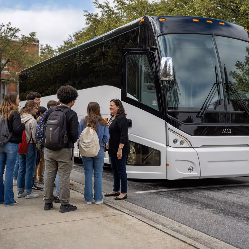 Black Mercedes Sprinter van staged for an Paterson School Transportation group