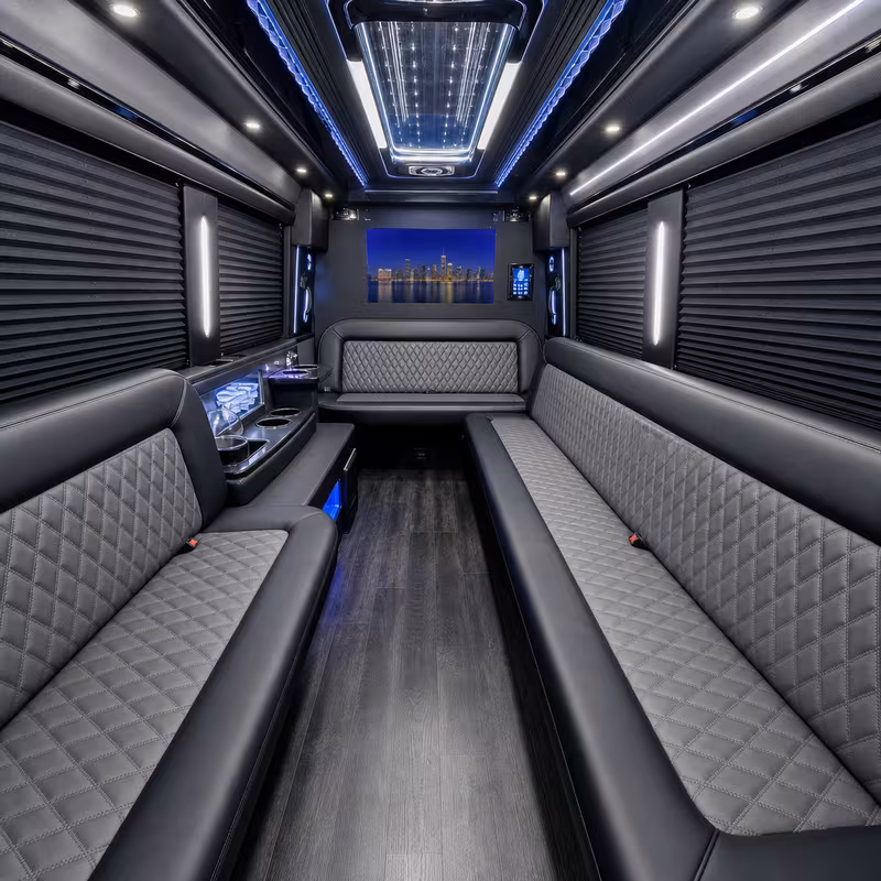 14 Passenger Sprinter Limo Interior