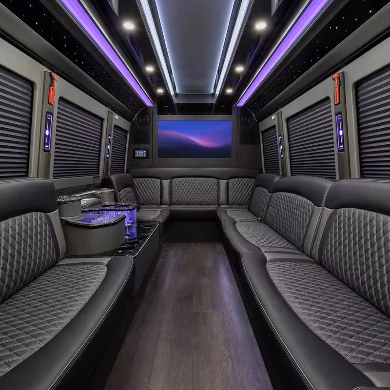 14 Passenger Sprinter Limo Interior